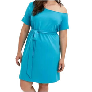 Torrid Mini French‎ Terry Off-Shoulder Plus Sized Tee Shirt Dress Size 3X NWOT